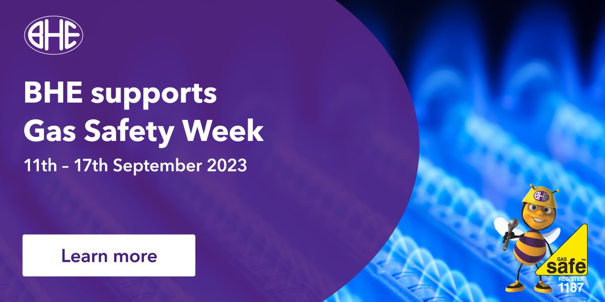 ⚡ Gas Safety Week 2023: 11th – 17th September ⚡

BHE is, once again, proud to be supporting the 13th annual Gas Safety Week awareness event promoted by the national Gas Safe Register organisation. 

📲 buff.ly/45Nif10 
📌 More info: buff.ly/3PpwmUO