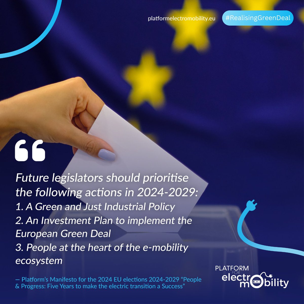 Platform for electromobility (@platform4emob) on Twitter photo 🌐 The future of transport starts with EU 2024 elections!🚲🌿Our manifesto, jointly with other members of the <a href="/Platform4eMob/">Platform for electromobility</a> is here to pave the way for greener, smarter mobility solutions.
Dive in: platformelectromobility.eu/wp-content/upl… #RealisingGreenDeal 🌐 The future of transport starts with EU 2024 elections!🚲🌿Our manifesto, jointly with other members of the <a href="/Platform4eMob/">Platform for electromobility</a> is here to pave the way for greener, smarter mobility solutions.
Dive in: platformelectromobility.eu/wp-content/upl… #RealisingGreenDeal