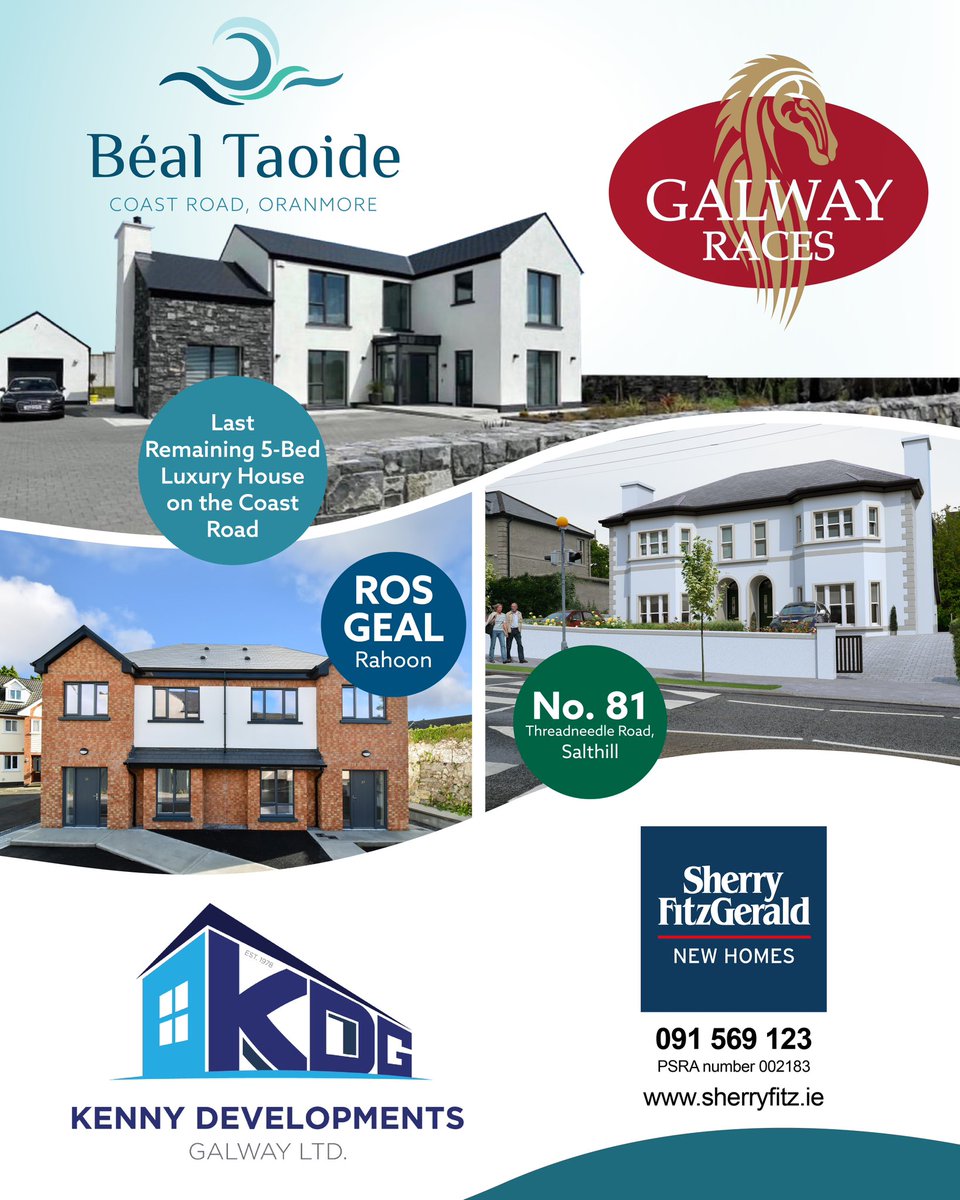 KennyLtd's tweet photo. We are delighted to be sponsoring at the @Galway_Races today. Check out a few of our properties @Sherry_Fitz #newhomes #galwayraces https://t.co/5Hi5MP0ZLh