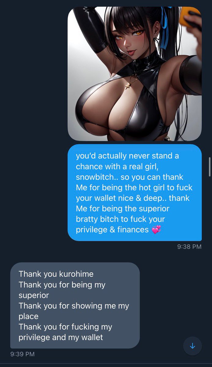 KarinasKult's tweet photo. all that “privilege” just to let a hot girl profit from you being an inferior failure of a man.. it’s hot when low-life ytbois thank Me for f☆cking it up🫰🏽💞 

stay weak-willed~ 🎀💞

x 2DFD x BNWO x https://t.co/PoBB9r6OXd