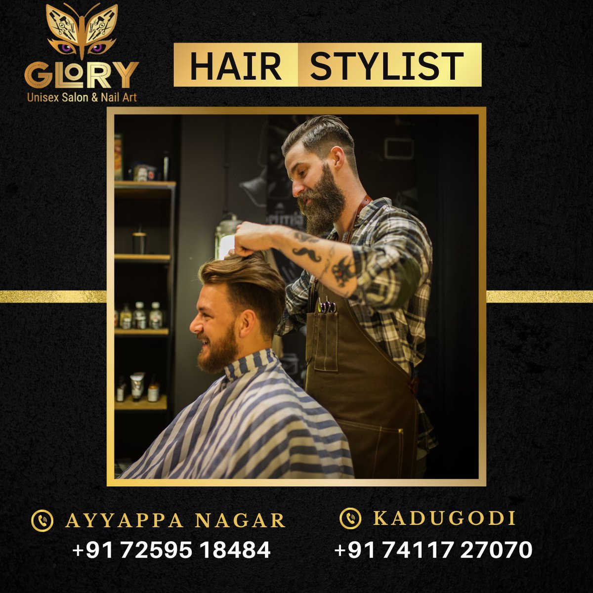 We at Glory Unisex Salon and Nail Art present Best Hair cut Services. We care for your Hair We provide Hair wash, Hair Cut and Hair Colour service and get complete Hair package at a affordable price with Advance Hair style (like you always wanted).
 #hairstylist #hairsalonnearme