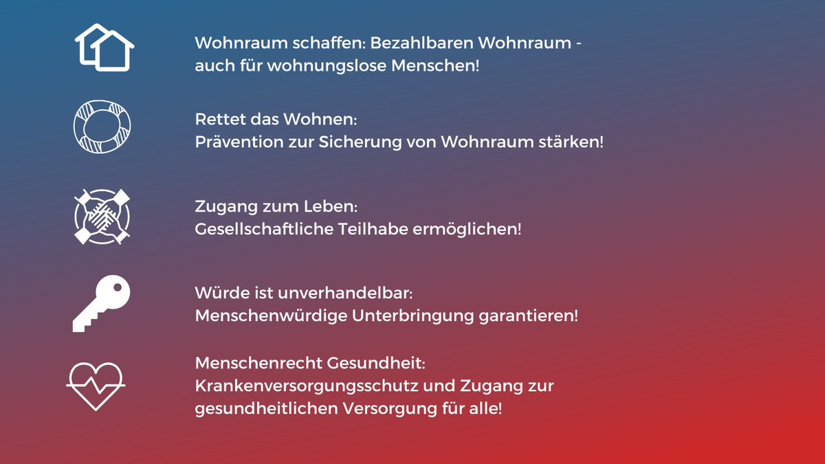Bundesbauministerium (@bmwsb_bund) on Twitter photo „Wohnungslosigkeit kann überwunden werden. Bund, Länder, Kommunen müssen jetzt ressortübergreifend zusammenarbeiten und eng mit der Wohnungswirtschaft und Wohnungsnotfallhilfe kooperieren.“ von Werena Rosenke, Geschäftsführerin <a href="/BAGW/">BAG Wohnungslosenhilfe</a> #WohnenIstMenschenrecht #WOHNUNG_LOS! „Wohnungslosigkeit kann überwunden werden. Bund, Länder, Kommunen müssen jetzt ressortübergreifend zusammenarbeiten und eng mit der Wohnungswirtschaft und Wohnungsnotfallhilfe kooperieren.“ von Werena Rosenke, Geschäftsführerin <a href="/BAGW/">BAG Wohnungslosenhilfe</a> #WohnenIstMenschenrecht #WOHNUNG_LOS!