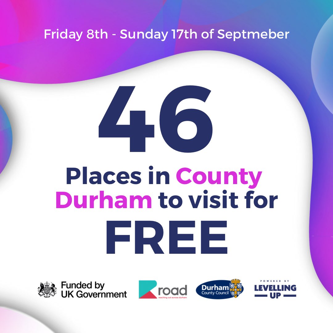 Take advantage of #HeritageOpenDays this year by visiting one of the many beautiful venues that County Durham has to offer.

Normally these places charge however they’re open for FREE during this time period. Please check durham.gov.uk/heritageopenda… before visiting somewhere 💙