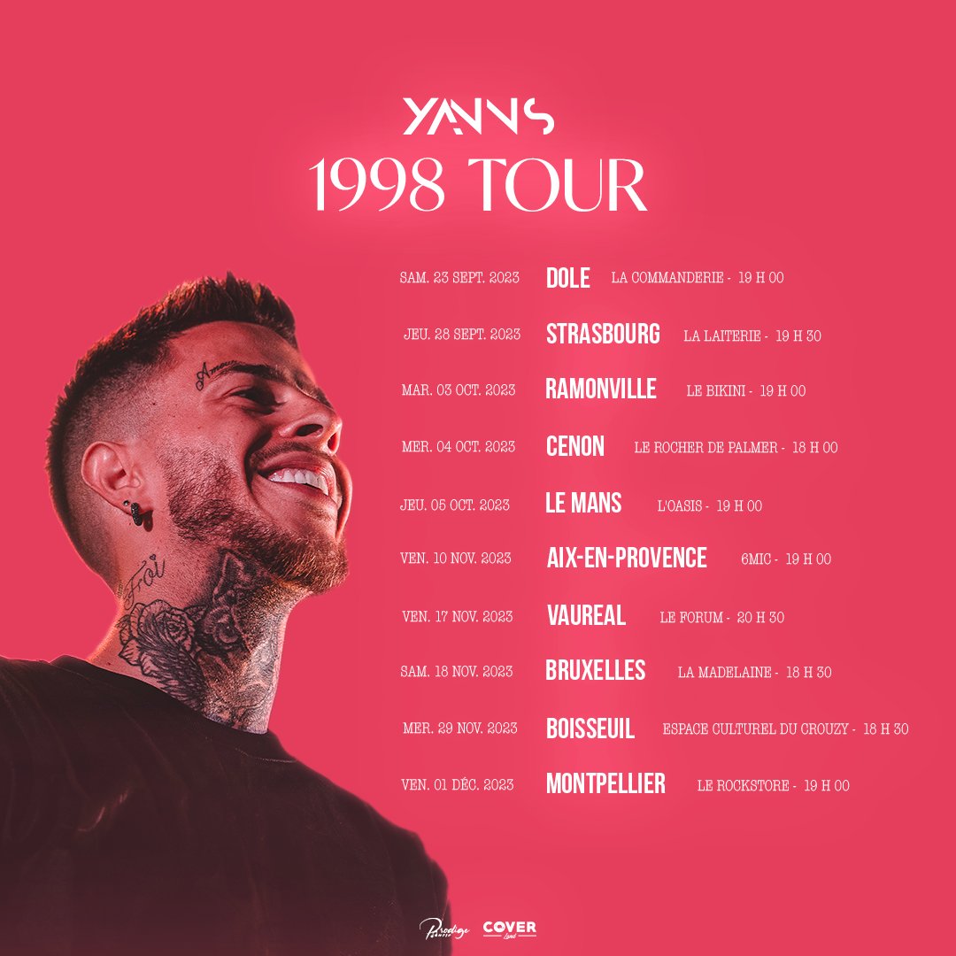 Diffusion_prod's tweet image. Retrouvez #YANNS en tournée cet automne .

#1998Tour #music #tournée #France #Belgique #clicclicpanpan