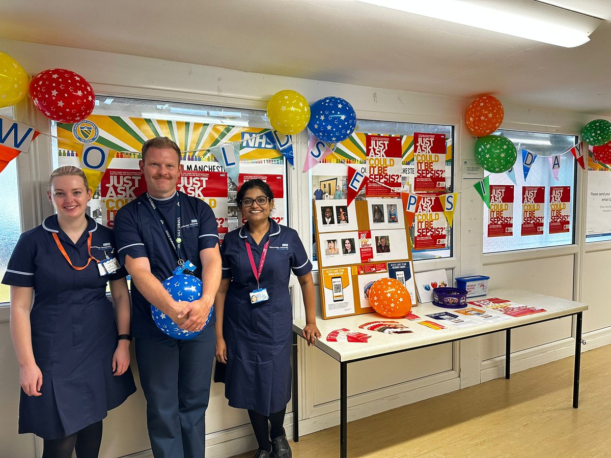 Acute_Care_Team's tweet photo. Today starts our week of raising awareness on Sepsis. We are outside the gallery restaurant at NMGH today! Come see us! @NorthMcrGH_NHS @LeonardLero #mft #worldsepsisday #wsd https://t.co/BmS4yoAwde