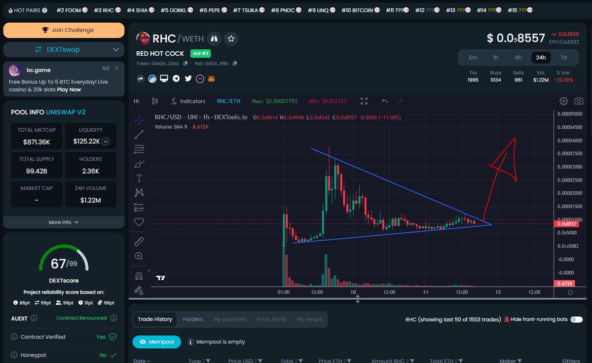 pepe15dotETH's tweet photo. Get some of that #RedHotCock $RHC @RedHotCockcom

Let me be frank! Everyone wants to make unimaginable gains! 

There is a simple formula BUT it takes the whole community to make it happen.

This is the winning formula and IF EVERYONE follows this formula we can reach ANY market cap we want.

#GenerationalWealth Formula = BUY + HODL +RAID 

BUY as much #RedHotCock $RHC as you are willing to safely buy! NEVER spend outside of your means! 

HODL your #RedHotCock $RHC until it turns blue, green or purple

RAID your #RedHotCock $RHC bags and spread the word about the project like it's the last project that will EVER be released. 

IF you all follow the #GenerationalWealth Formula 100M USD MC will be a cinch! 

The $RHC chart looks fucking bonkers! The consolidation will end on #MOONDAY 

https://t.co/PYduFYligb