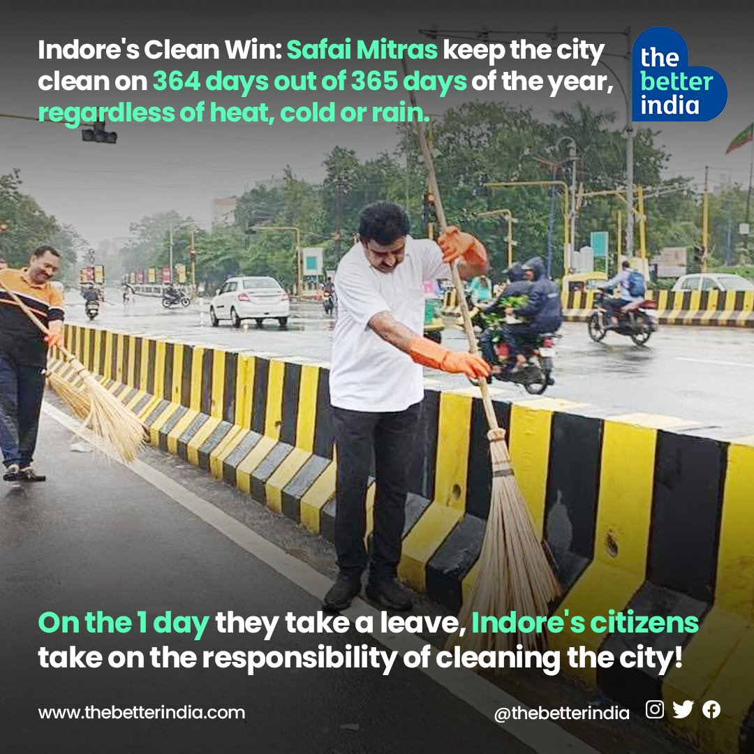 When Indore's 7000 sanitation workers had been given the day off, thousands of the city's residents picked up brooms and trash bags on a Sunday morning and went about cleaning roads, parks and streets in their localities. 

#Indore #cleanestcity #SwachhBharat #India #sanitation
