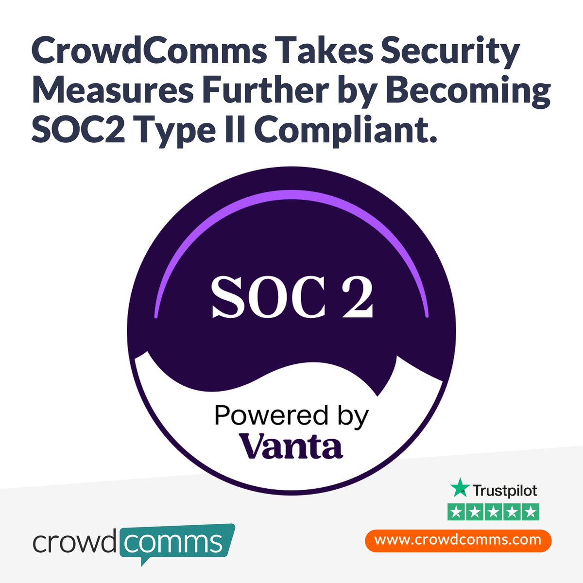 CrowdComms (@crowdcomms) on Twitter photo We are delighted to announce that <a href="/crowdcomms/">CrowdComms</a> has successfully completed the SOC 2 Type II examination in recognition of its commitment to #informationsecurity β
To find out more, please take a look at today's article: zurl.co/jA7C We are delighted to announce that <a href="/crowdcomms/">CrowdComms</a> has successfully completed the SOC 2 Type II examination in recognition of its commitment to #informationsecurity β
To find out more, please take a look at today's article: zurl.co/jA7C