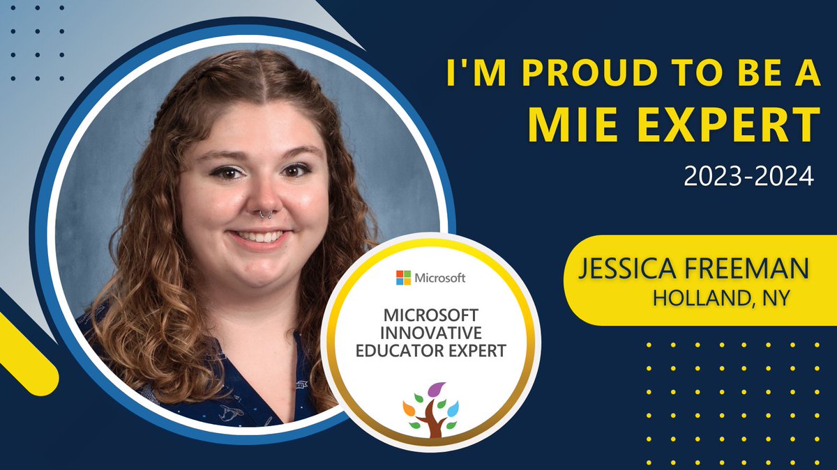 JNFreeman18's tweet photo. I got another cool badge by becoming an #MIEExpert ! So excited to continue my journey in #MicrosoftEDU this school year! #edtech #AchievementUnlocked https://t.co/YxZldJTiuv
