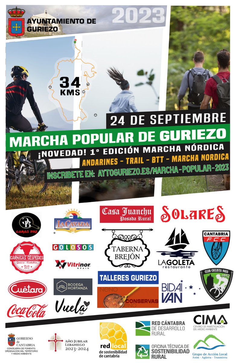 🚵🏃‍♀️🚶MARCHA POPULAR 2023 - 24 de Septiembre

👉 Os recordamos que están abiertas las inscripciones para la marcha popular a través del siguiente enlace, no lo dejes para el final que se llena!!
gedsports.com/race/marcha-po… 

👇 Gracias a todos los colaboradores!!