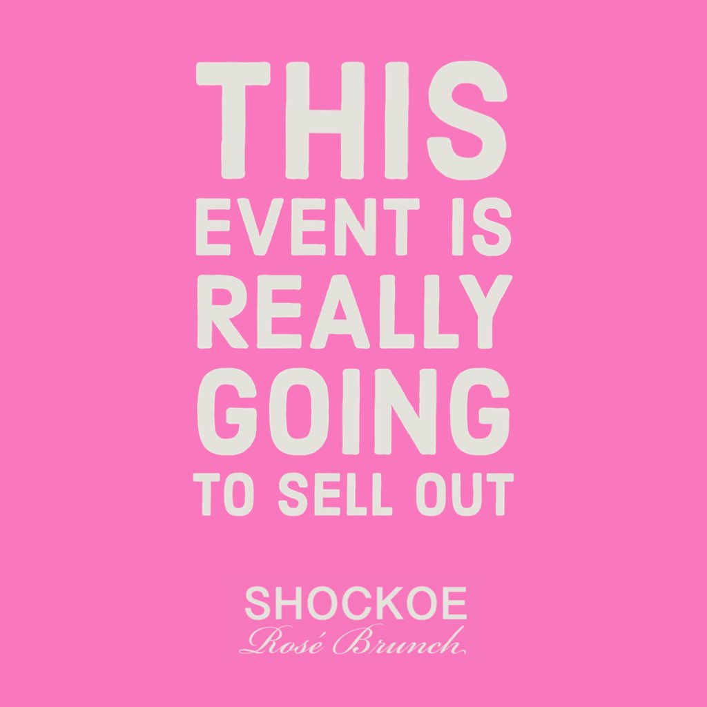shockoewine's tweet photo. We are less than a week away from our Inaugural Rosé Brunch. Less than 20 tickets are still remaining. As we said from the beginning, this event will sell out. Secure your ticket before it’s too late. #ShockoeBrunch https://t.co/iwg15Hp8Ep