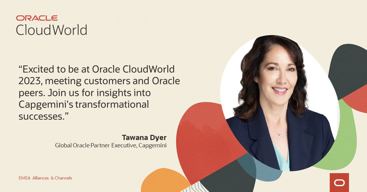 What do #emeapartners expect from @CloudWorld 2023 in Las Vegas? Find out what motivates Tawana Dyer from @Capgemini to join #CloudWorld23 and learn more about Capgemini´s participation in #OCW23: capgemini.com/news/events/jo…