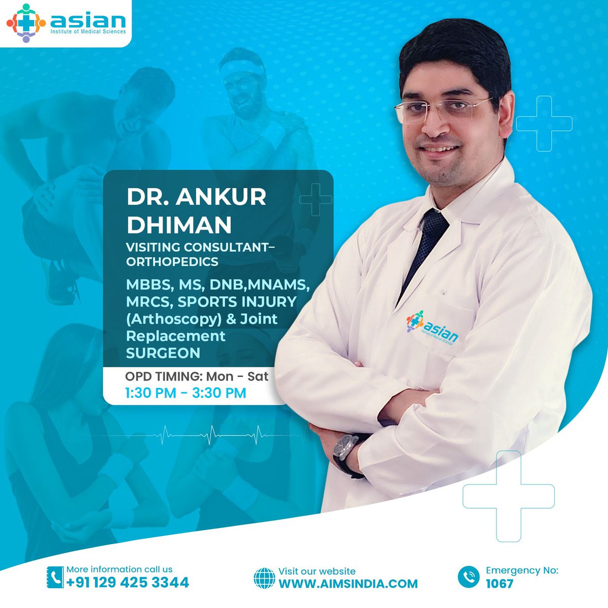 AIMSFaridabad's tweet image. Regain Your Victory on the Field 🏆! Asian Hospital offers cutting-edge Sports Injury Management and Treatment. We&apos;re here to get you back in the game, stronger than ever. 🏋️‍♂️🏀⚽
.
.
.
#SportsInjuryRecovery #InjuryManagement #GetBackInTheGame #SportsMedicine #PhysicalTherapy…