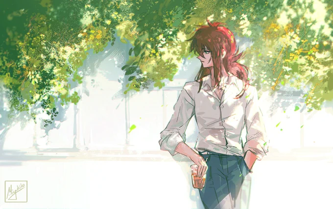 [YYH] I wanted to practice drawing a casual Kurama   (๑>ᴗ<๑)۶#幽遊白書 