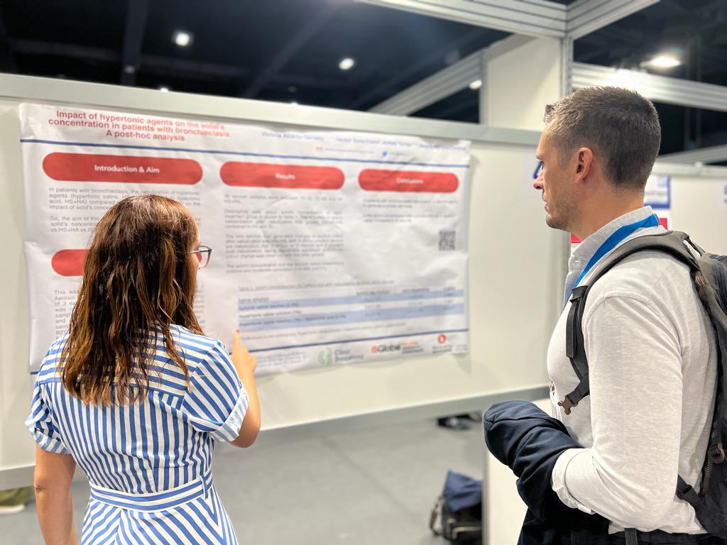 Very happy to share our work about solid’s concentration in sputum and nebulized saline solutions in #Bronchiectasis at the #ERS2023. Great team @hsanzf @Beika_Physio 🫁 @EuroRespSoc @ErsPhysios @BronchiectasisR