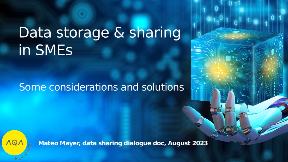Exploring data solutions for your data-intensive start-up or SME? Dive into our considerations on data sharing &amp; storage! Thanks Wetsus and AI-hub NNL for the nice discussions! 
aqa.earth/work-in-progre…