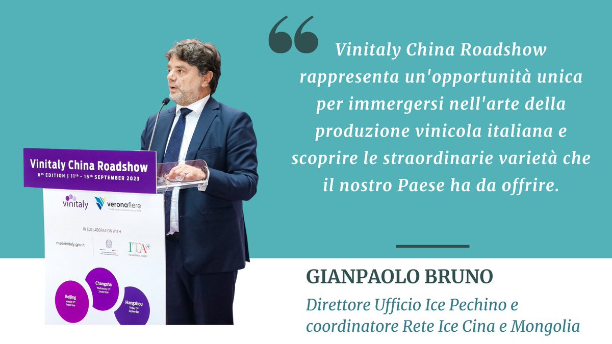 Gianpaolo Bruno, direttore dell'ufficio @ITAtradeagency Pechino e coordinatore Rete Ice Cina su #Vinitaly China Roadshow.