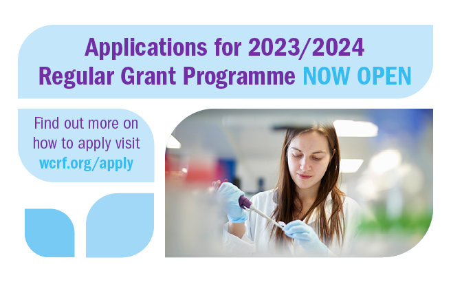 New <a href="/wcrfint/">WCRF International</a> grant funding call for research into the role of diet, nutrition and physical activity in either Cancer Prevention or Cancer Survivorship. Deadline 6 November: bit.ly/3dnAMLT 
#cancerprevention #cancerresearch
