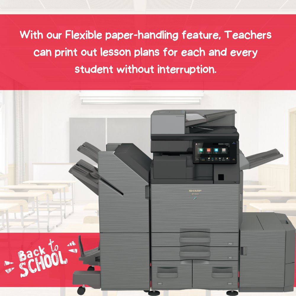 Did you know our BP series of multifunctional printers offer Flexible Paper Handling feature that supports media up to 300 gsm, allowing users to print on a wide variety of paper stock or media. This is the Printer your school needs. 
bit.ly/3KOJ0J0
#BacktoSchool2023