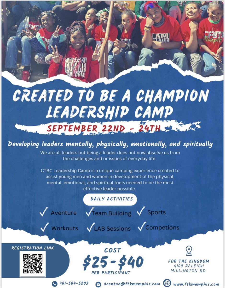 Leadership Camp Coming Soon‼️This is a great opportunity for scholars♥️