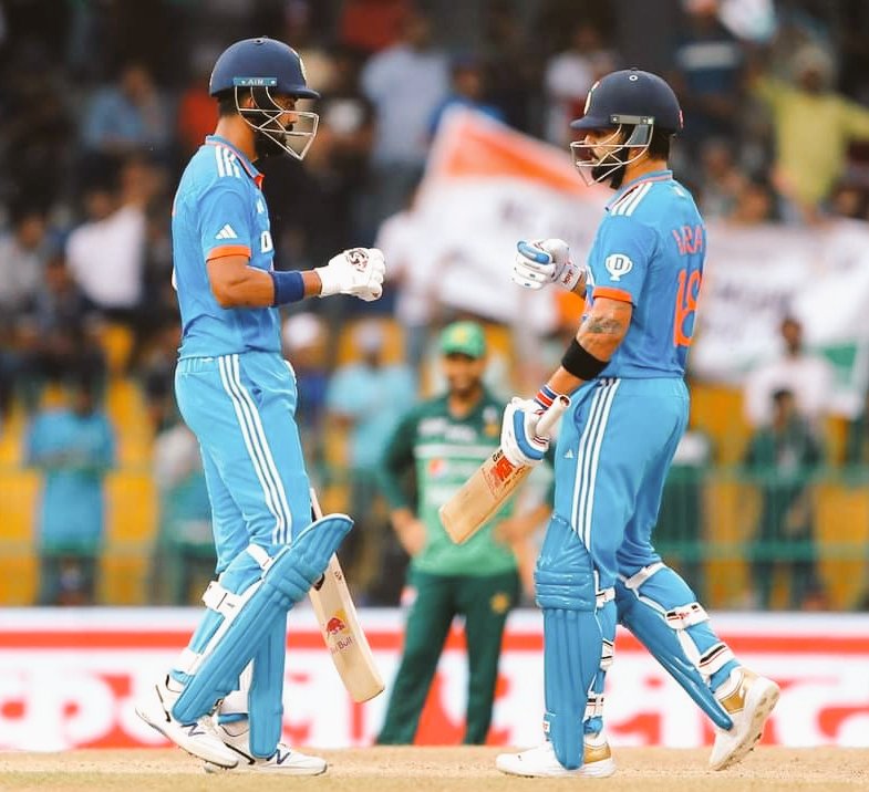 ShanuBinNafees's tweet photo. I Centuries by KL Rahul (111*)  Virat Kohli 122* half-centuries by Rohit Sharma 56)
 &amp; Shubman Gill 58 guide India to 356/2 in 50 overs against Pakistan in the Super 4 match, in Colombo.
#INDvPAK
#BHAvsPAK #asiacup2023live #asiacup23 #AsiaCup #viratkohli #klrahul  #RohitSharma https://t.co/3UAVCyjhLm