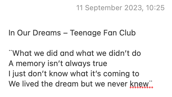 On the 50th anniversary of Chile´s coup d'état, <a href="/RadioDuna/">Radio Duna</a> plays In Our Dreams by Teenage Fan Club as a significant swathe of wealthy Chileans still fail to outright reject the  bloody dictatorship often in light of the economic gains it brought.