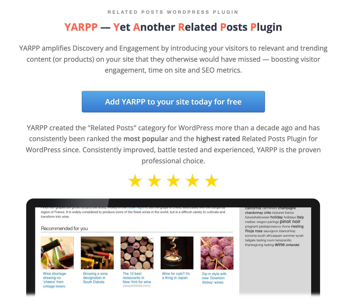 WordPress Related Posts Plugin - YARPP is the proven professional choice.

Add YARPP to your site today for free -&gt; yarpp.com

#WordPress #WordPressPlugin #WebsiteDevelopment