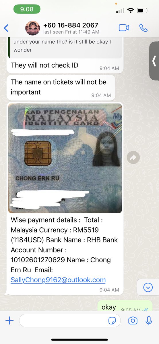 mihitn's tweet photo. Anyone buying tickets and got scammed by this person? https://t.co/kIqFUu5xjr
