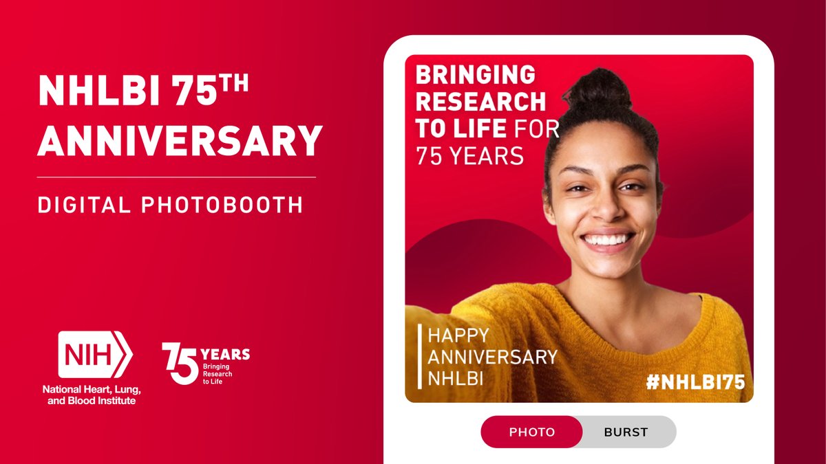 During #SickleCellAwarenessMonth, we want to hear from patients, caregivers, researchers, policymakers, organizations, and others combating #BloodDiseases. Go to our new #NHLBI75 Digital Photo Booth to share about NHLBI's impact. nhlbi75.onsnapshot.com