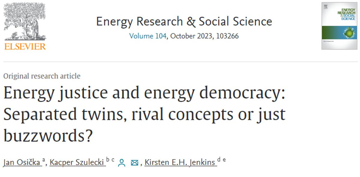 JanOsicka2's tweet image. New in #ERSS! With @KacperSzulecki  and @jenk2021  we traced the development of #energyjustice and #energydemocracy research fields, asking which countries, topics, tech, and social groups are reflected, and how EJ and ED are defined.

doi.org/10.1016/j.erss…