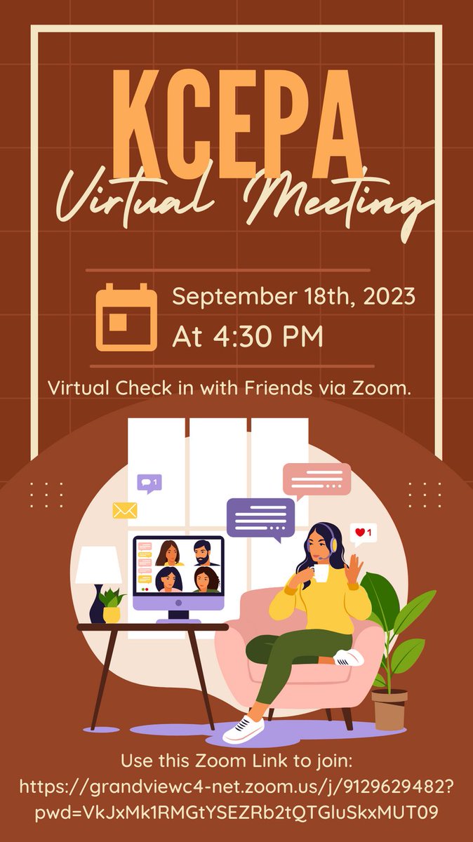 Join us at our next KCEPA Virtual Meeting on Monday, September 18th at 4:30pm. Come check in with friends! We look forward to seeing everybody.