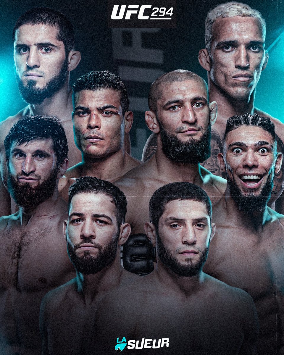 LaSueur_off's tweet image. La carte principale du prochain UFC numéroté s'annonce TRÈS divertissante 🤩🔥

• Nassourdine Imavov ⚡️ Ikram Aliskerov
• Magomed Ankalaev ⚡️ Johnny Walker
• Paulo Costa ⚡️ Khamzat Chimaev
• Islam Makhachev ⚡️ Charles Oliveira 2 

#UFC294 🇦🇪