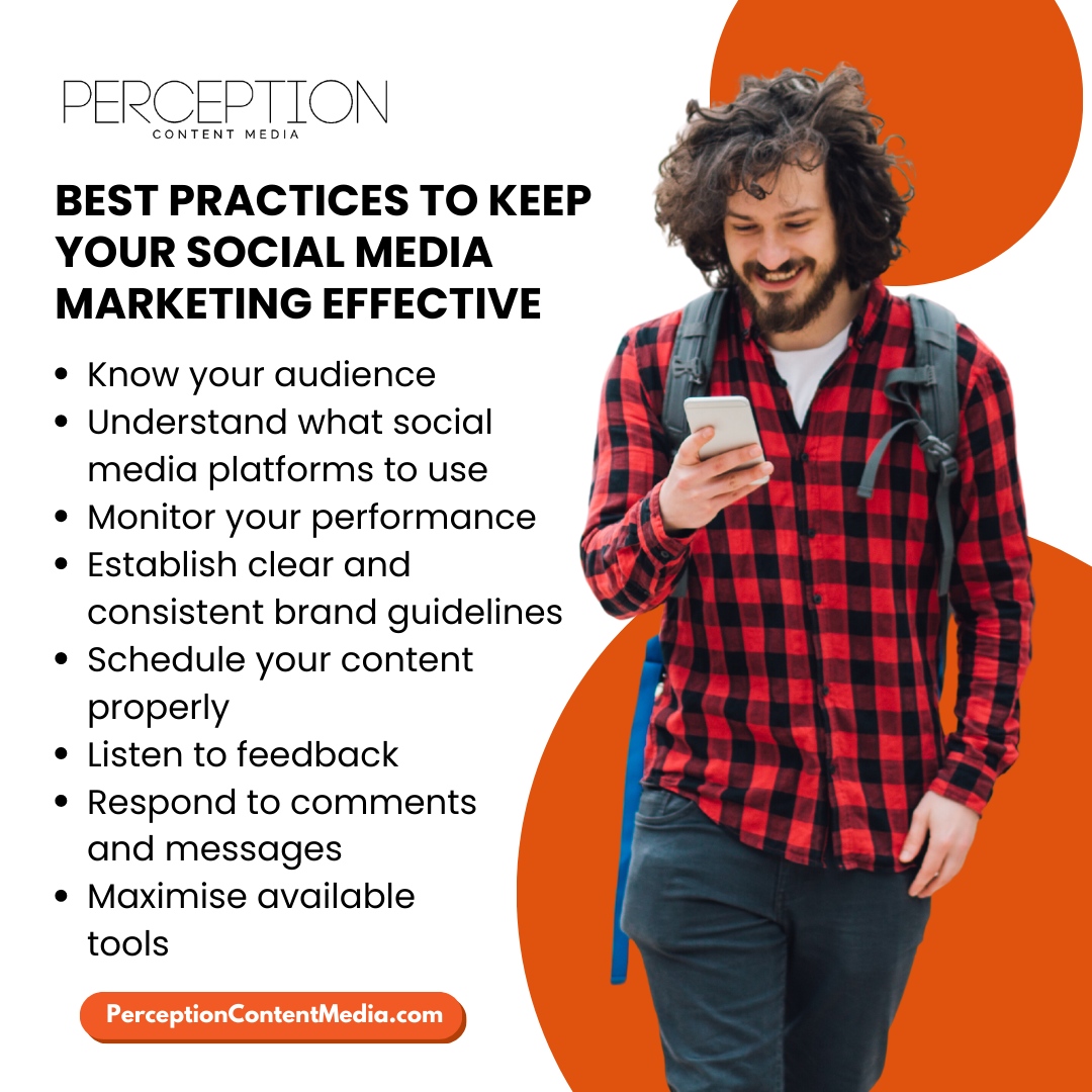 🚀 Boost your business with the power of social media marketing! 📱 Here are some of the best practices you should follow to keep your social media marketing effective. 

#PerceptionContentMedia #DigitalToolbox ##DigitalMarketing #SocialMediaMarketingtips