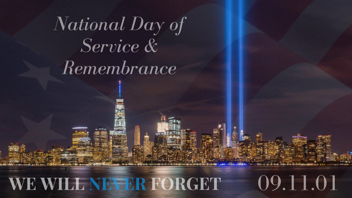 Today, we honor all the lives we lost 22 years ago and all the heroes who have sacrificed and given in service to defend our Nation's freedom. We we will never forget! #NeverForget #NationalDayofServiceandRemembrance #PatriotDay #SafeSoundHillsborough