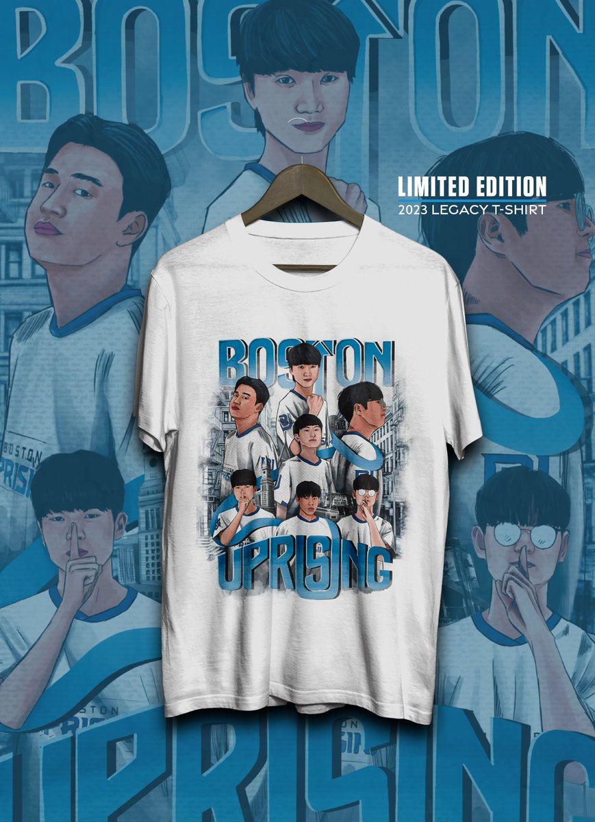 BostonUprising's tweet image. They have left their mark on the fans, the league, and our organization. OWL Legends. 

The Uprising Legacy tee will be available in limited quantities at our watch party. See you at @HelixeSportsFX on the 16th! (RSVP Below)