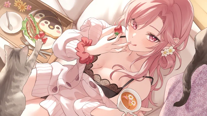 【お仕事告知1】 ゆーなさん( )のローディング画面とエンディング画面のイラストを描かせていただきました 