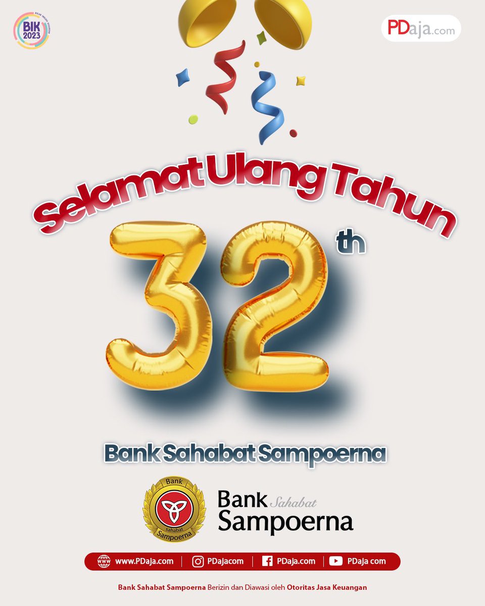 PDajacom's tweet photo. Selamat Ulang Tahun ke-32 Bank Sahabat Sampoerna semoga semakin sukses, berkembang dan semakin mengejahterakan UMKM di Indonesia 

#HUT32BankSampoerna
#BankSampoerna 
#BankSahabatSampoerna
#PDajacom https://t.co/L34SLxBIkB