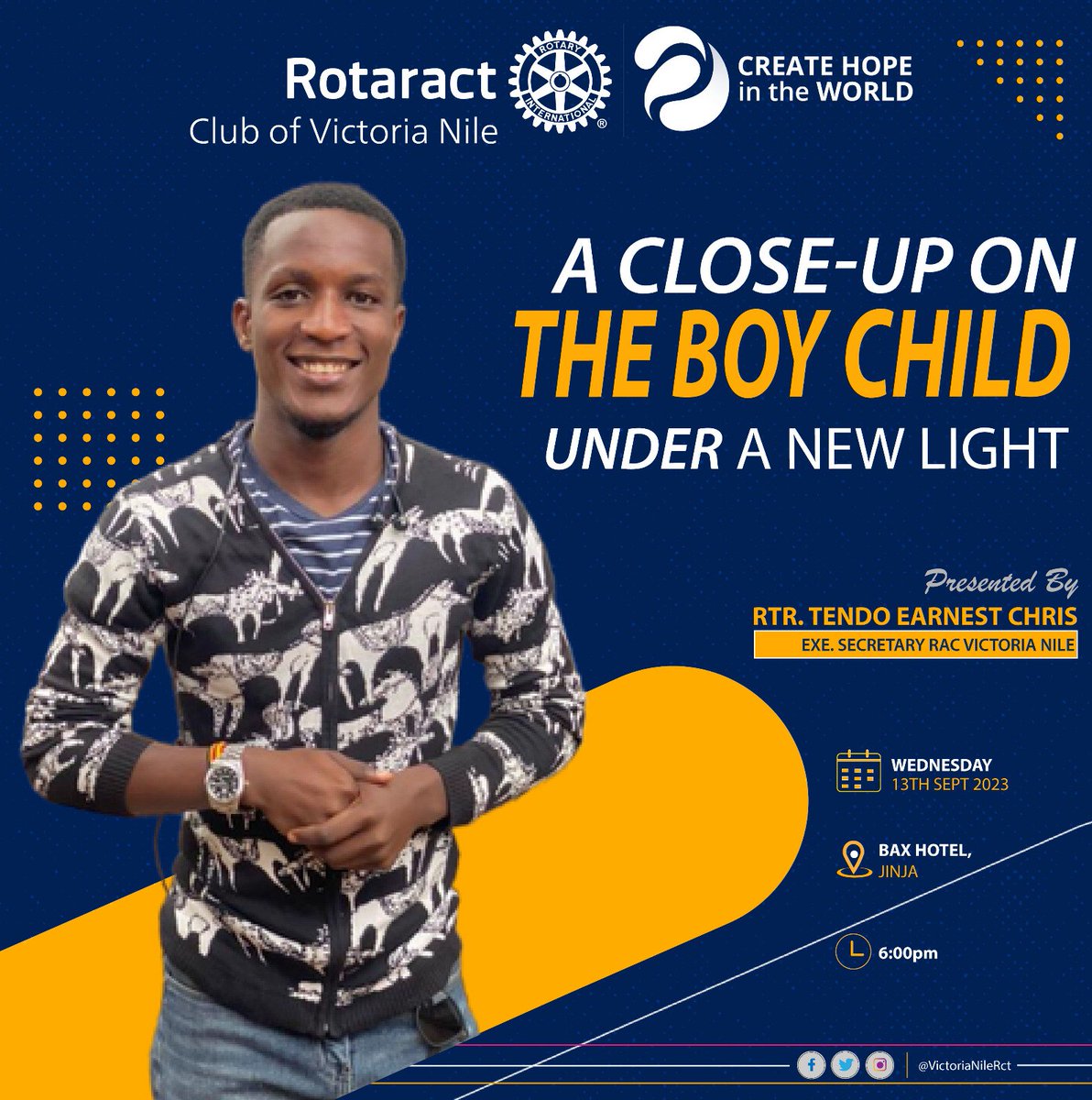 Greetings hope creators 😇 Kindly join us @VictoriaNileRct As we host our very own Rtr @ChrisEarnest2. Topic A close-up on the boy child under a new light. Join Zoom Meeting us06web.zoom.us/j/86718487545?… Meeting ID: 867 1848 7545 Passcode: Nile