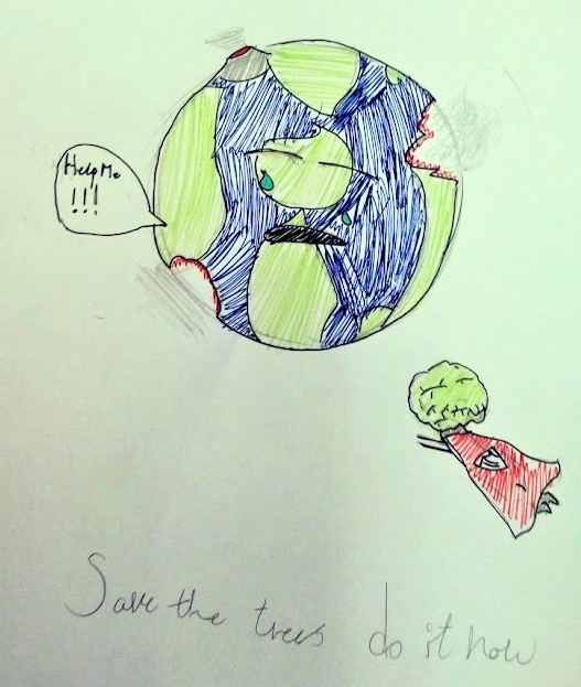 A pupil in a class last week drew this brilliant image of 'Super Tree' zooming in to help in the fight against climate change. Great stuff!!! #ClimateActionNow #ClimateCrisis #ClimateEmergency #ClimateAction