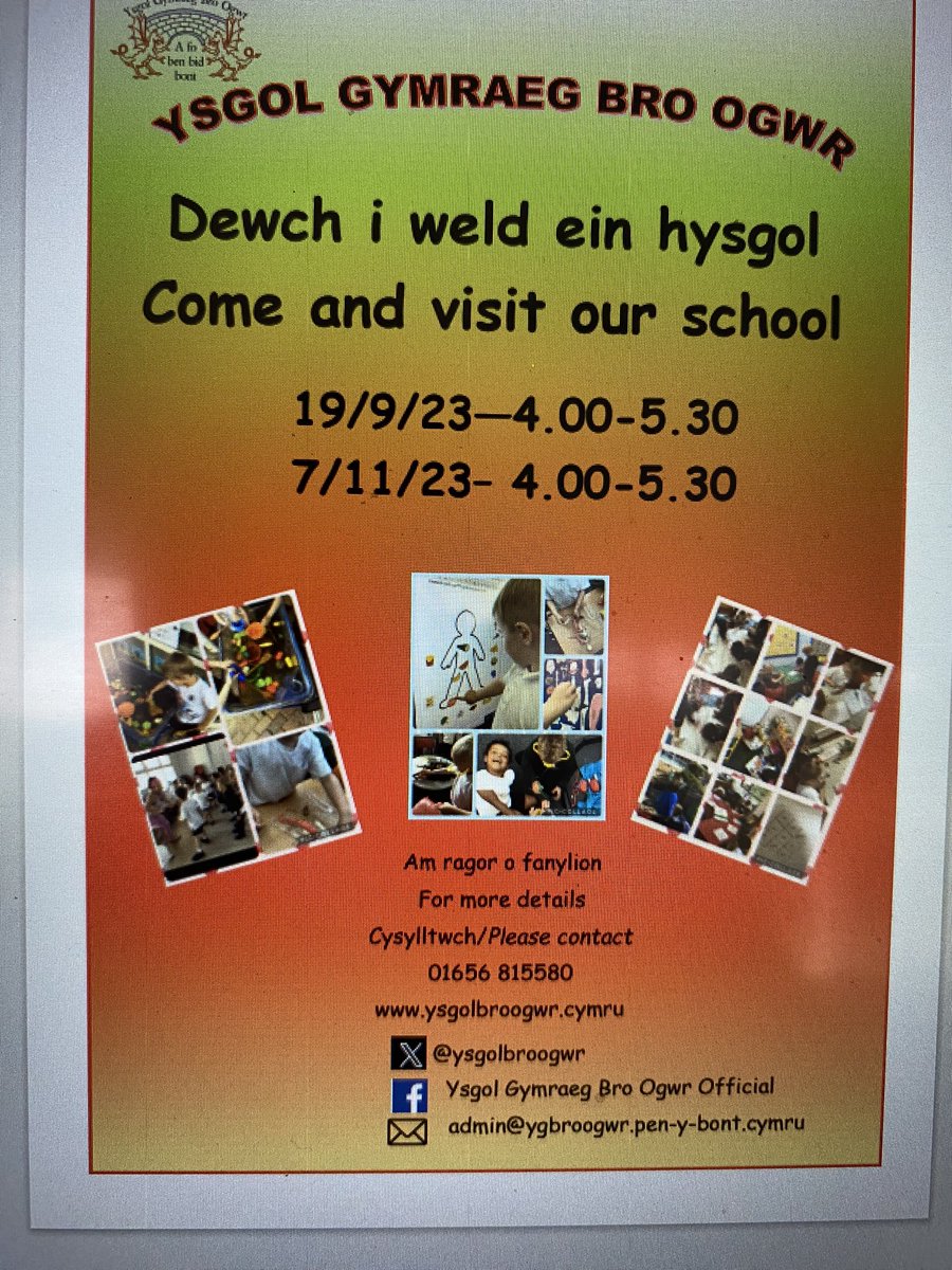 Are you in the process of choosing a school for your child? Come and visit our school #ysgolbroogwr #addysggymraeg #welsheducation #BCBC