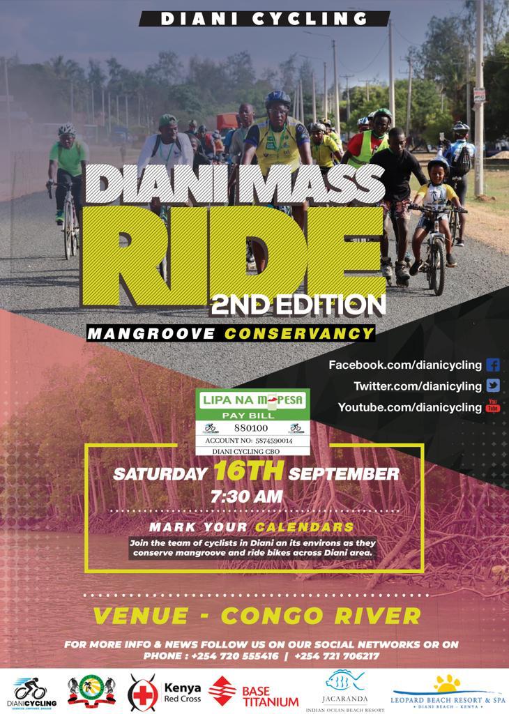 Nyali Cycling Club (@nyalicycling) on Twitter photo 🚴♀️ Join us for eco-cycling fun! 🌿 Nyali Cycling Club supports Diani Cycling's Mangrove Planting & Conservation event on Sep 16th, 2023, at Congo River, Diani. 🌱🚴♂️
🕣 Time: 8:30 AM
RSVP: ride@nyalicycling.club
#CyclingForConservation #DianiCycling 🌟🌍🌿 🚴♀️ Join us for eco-cycling fun! 🌿 Nyali Cycling Club supports Diani Cycling's Mangrove Planting & Conservation event on Sep 16th, 2023, at Congo River, Diani. 🌱🚴♂️
🕣 Time: 8:30 AM
RSVP: ride@nyalicycling.club
#CyclingForConservation #DianiCycling 🌟🌍🌿
