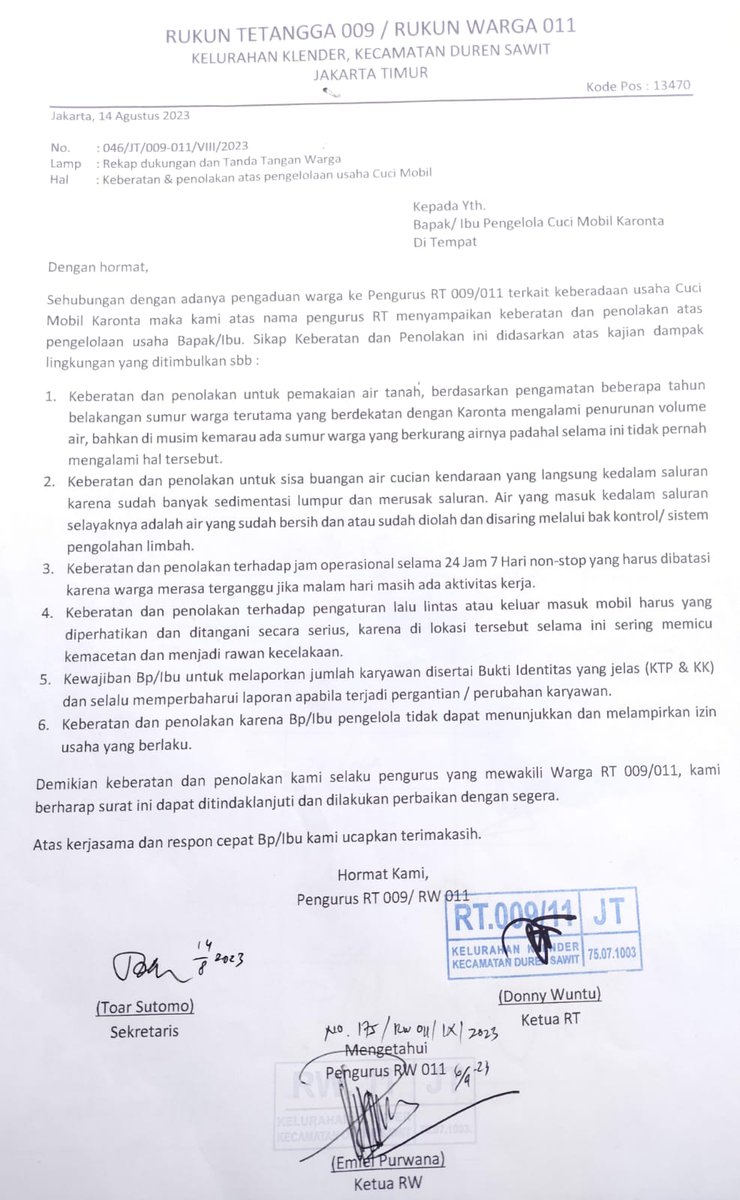 garongalam's tweet photo. @DKIJakarta mohon di Tindak lanjuti pengaduan Warga terkait Cucian Mobil Karonta di jln Dermaga Rt. 09 RW 11 Kel. Klender, di sinyalir tidak ad AMDAL (tidak ada Ijen warga,  air tanah warga terganggu, merusak saluran, bising https://t.co/8bwFGx7WLS