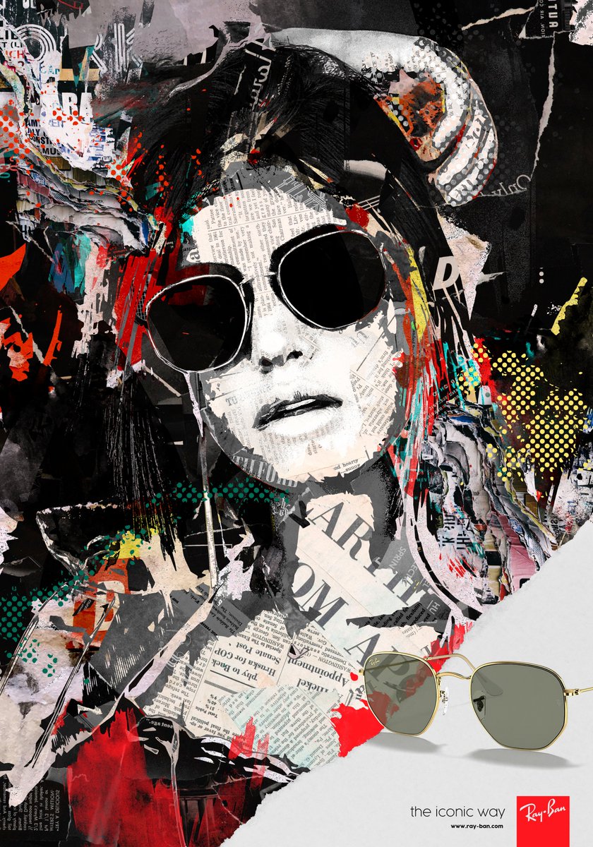 PosterSpy's tweet photo. Next up for our #ExpandingTheBrand art challenge is this set of posters for iconic @ray_ban eyewear created by designer @BizzocoRaza. Love the vintage/grunge aesthetic of these, a fitting concept for a style icon. #GraphicDesign #RayBan https://t.co/UbvzgqU7hj