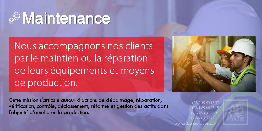 adcontrolp's tweet image. De  l&apos;intervention ponctuelle sur machines spécifiques, aux contrats de  maintenance à obligation de résultats d&apos;une usine ou d&apos;un process  complet.
adcontrolprocess.com/prestation.php…
@emaintCMMS @AssetPanda @OfficeInventory 
#Robotics  #controlprocess