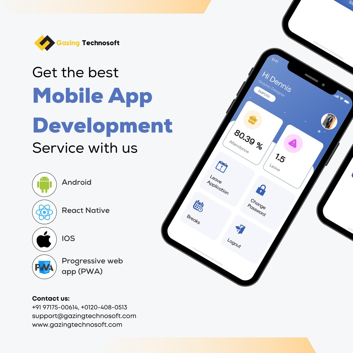 🚀 Unlock the Power of Mobile Apps! 📱✨

📱 Android 🍏 iOS 🚀 Progressive Web Apps (PWA) ⚛ React Native
Let's turn your ideas into stunning, user-friendly apps that stand out in the digital world. 🌟
gazingtechnosoft.com
support@gazingtechnosoft.com

#MobileAppDevelopment