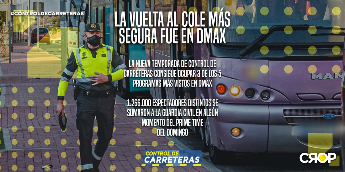 🏫La escuela de la seguridad y la prevención abre sus puertas en <a href="/DMAX_es/">DMAX España</a>.

Ayer, los maestros de la <a href="/GuardiaCivil/">Guardia Civil</a> conseguían reunir a 1.266.000 alumnos con un único objetivo: concienciar.

🙏¡Gracias a todos por asistir a la lección magistral de ayer con #ControlDeCarreteras!