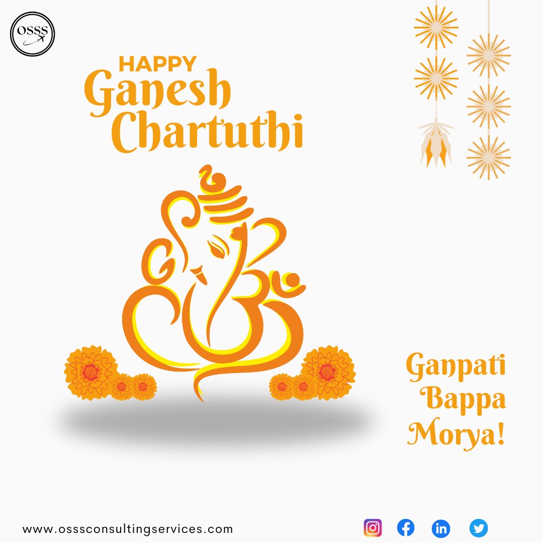 osssconsulting's tweet image. 🙏Embrace the Divine Blessings. This Ganesh Chaturthi, Let us invoke Lord Ganesha's wisdom to guide us on the path of success and remove obstacles from our lives. May his divine presence fill your hearts with joy and prosperity. 🕉️ #GaneshChaturthi #Wisdom  #OSSSConsultancy"