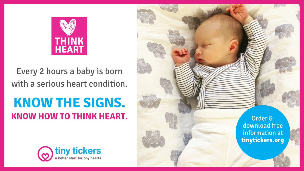 Do you know the important signs of CHD? @tinytickers #ThinkHEART campaign outlines these here: tinytickers.org/support-info/t… Please RT & help save lives ❤️‍🩹 #chd #chdawareness #charity #parentsoftwitter #mumbloggers #dadbloggers #ParentingTips #parents #newparents #nhs #healthcare