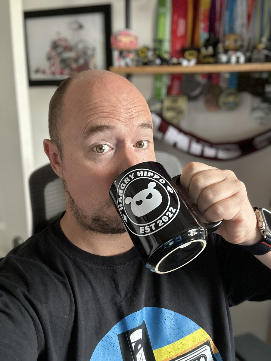 First piece of Merch from the store! Thanks for the gift <a href="/rednuj66/">Joe | Hangry Hippo</a> <a href="/PeggyHHippo/">🦛 Paige 🦛 Merch store LIVE</a> ! It’s a bad ass mug, that can hold a LOT of coffee! Link to the site in my bio  #StayHangry