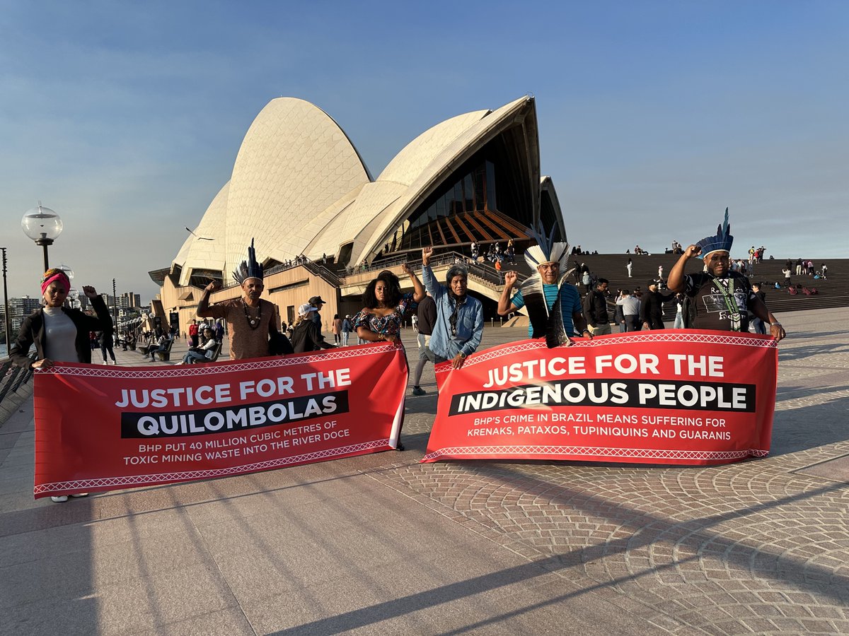 PogustGoodhead's tweet photo. This week, we're in Australia with victims of the Mariana dam disaster to meet governments, politicians, unions, super funds and investors to highlight BHP’s dismal failure over Brazil’s worst-ever environmental disaster. https://t.co/H9DNEBtfTh